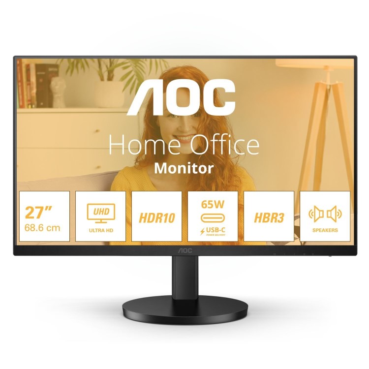 AOC U27B3CF 27" IPS 4K UHD Height-Adjustable USB-C Monitor