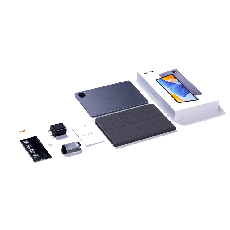 Ulefone Tab A10 10.1" Grey 128GB 4G Tablet with Tempered Glass Screen Protector and Smart Book Cover