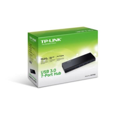 TP-Link USB 3.0 7-Port Hub with UK power adaptor and 1m USB 3.0 cable