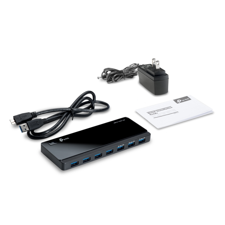 TP-Link UH700 USB 3.0 7-Port Hub with UK Power Adapter