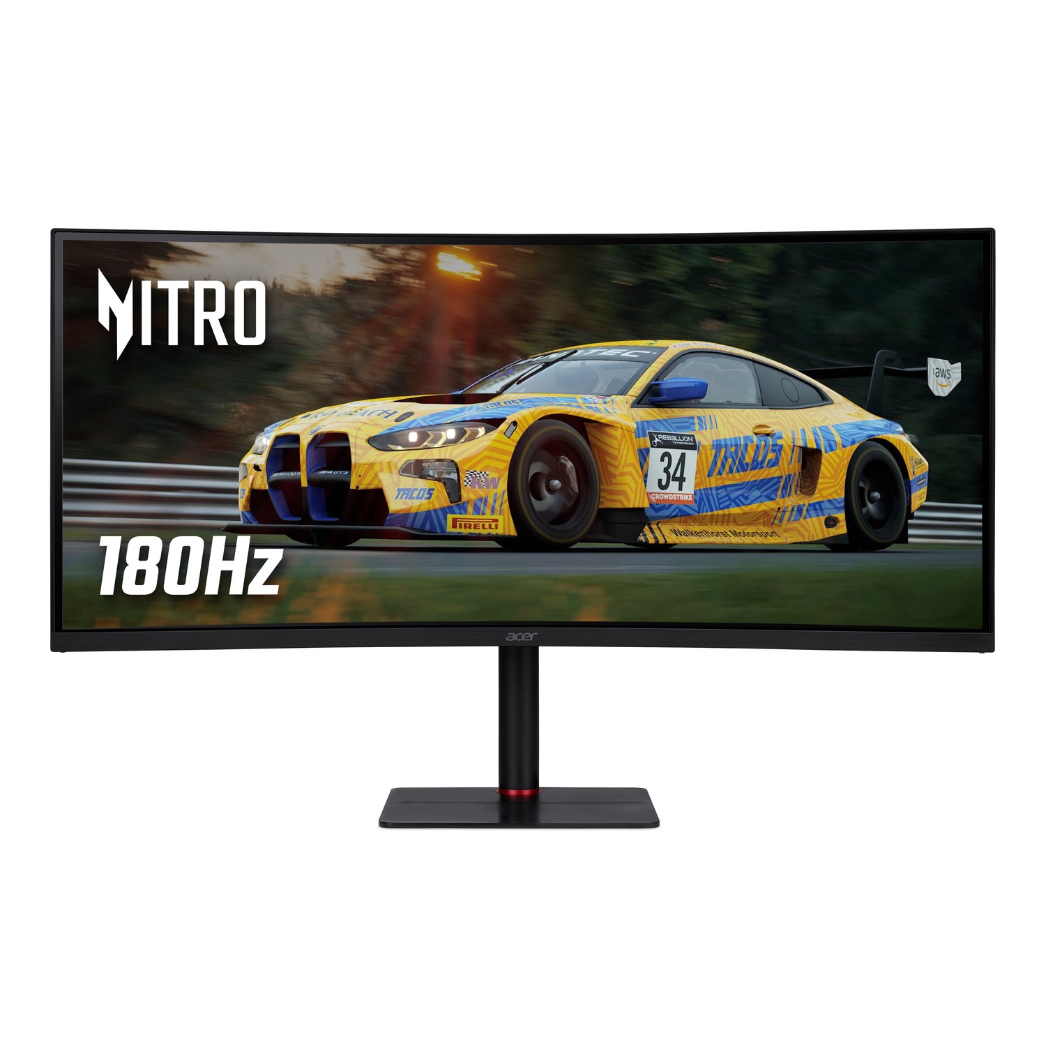 Acer Nitro XV345CURV3 34 VA WQHD 180Hz 1ms USB-C Curved Gaming Monitor