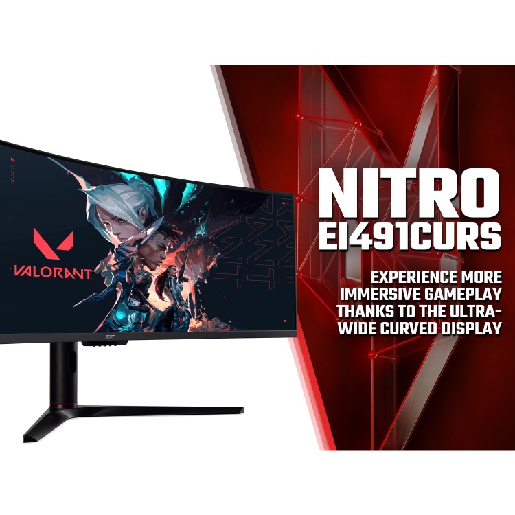 Acer Nitro EI491CUR 49" Dual QHD FreeSync Ultrawide Curved HDR VA Gaming Monitor
