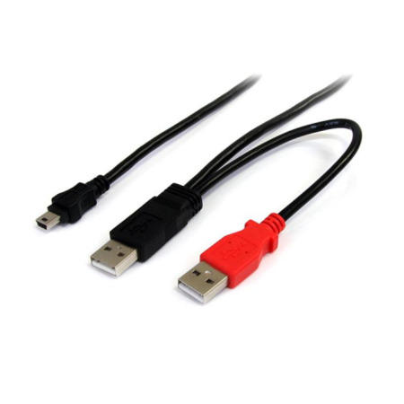 StarTech.com 3 ft USB Y Cable for External Hard Drive - USB A to mini B