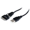 StarTech.com 0.65m 2 ft Short Apple&amp;reg; 30-pin Dock Connector or Micro USB to USB Combo Cable for iPh