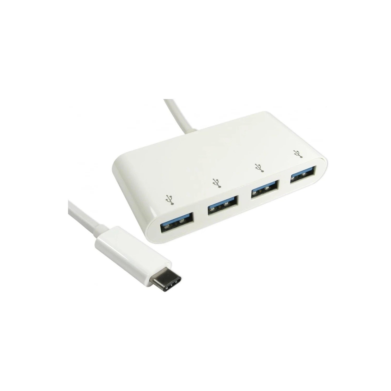 OEM USB-C to 4 USB 3.0 Port Hub White - Laptops Direct