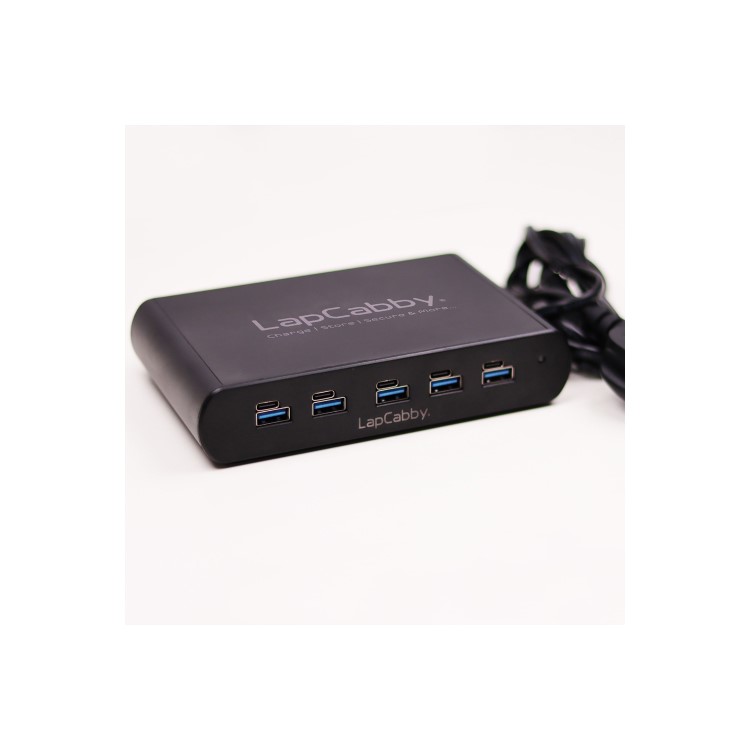Lapcabby Dual 5 USB-A 10.5W Port & 5 USB-C Port up to 30W Cable