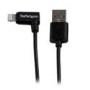 StarTech.com 1m 3ft Angled Black Apple&reg; 8-pin Lightning Connector to USB Cable for iPhone / iPod /