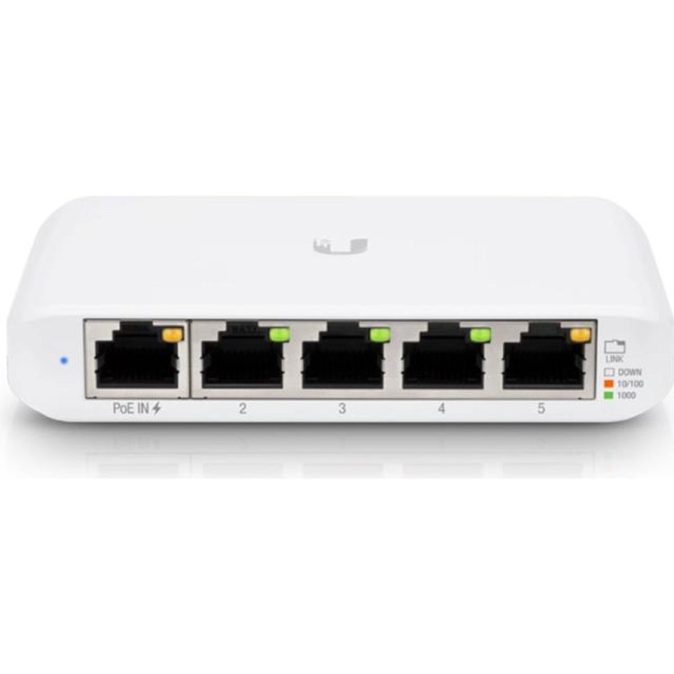 Ubiquiti UniFi USW Flex Mini Managed Gigabit Ethernet 10/100/1000 White Power over Ethernet PoE
