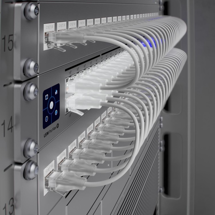 Ubiquiti A 48-port  Layer 3 Etherlighting switch capable of high-power PoE++ output.