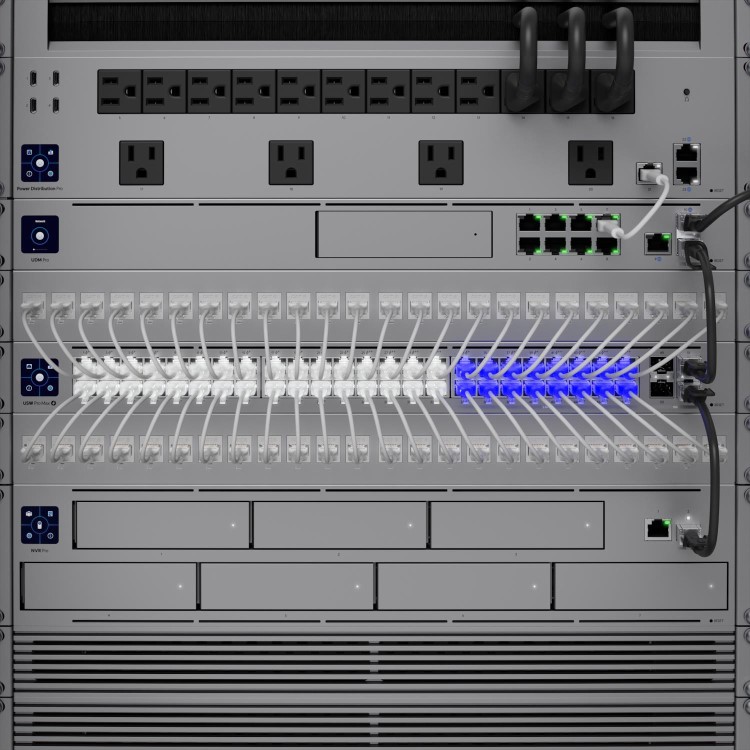 Ubiquiti A 48-port  Layer 3 Etherlighting switch capable of high-power PoE++ output.