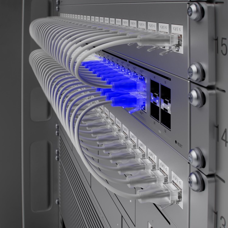Ubiquiti A 48-port  Layer 3 Etherlighting switch capable of high-power PoE++ output.