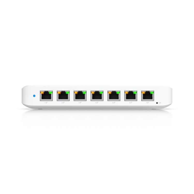 Ubiquiti A compact  8-port  Layer 2 GbE PoE switch with versatile mounting options.