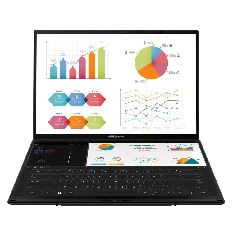 Refurbished ASUS ZenBook Duo 14 OLED UX8406MA Intel Core Ultra 9 32GB RAM 2TB SSD 14 Inch Windows 11 Touchscreen Convertible Laptop