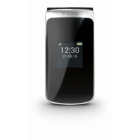 GRADE A1 - Emporia TOUCHsmart Black/Silver 3.35" Easy To Use Clamshell 4G Unlocked & SIM Free