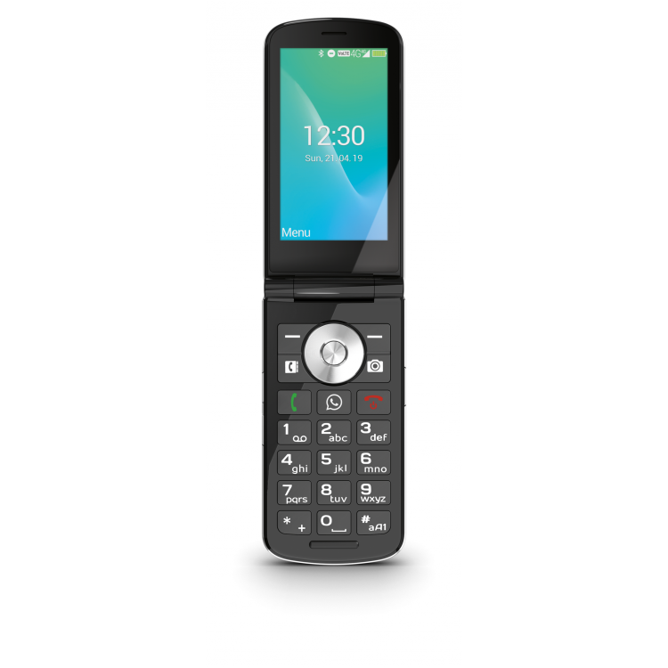 GRADE A1 - Emporia TOUCHsmart Black/Silver 3.35" Easy To Use Clamshell 4G Unlocked & SIM Free