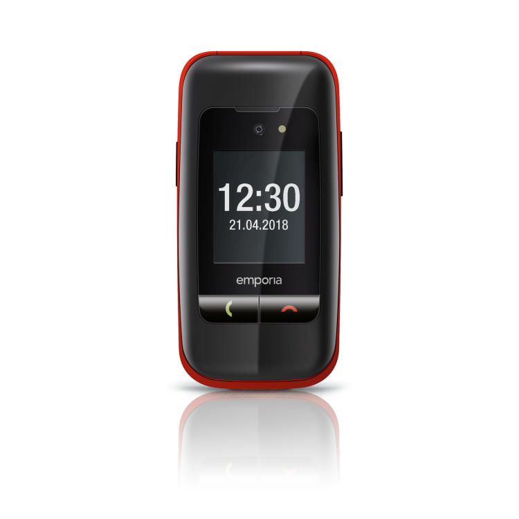 Emporia One Black/Red 2.4" Easy To Use Clamshell 2G Unlocked & SIM Free