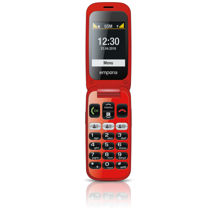 Emporia One Black/Red 2.4" Easy To Use Clamshell 2G Unlocked & SIM Free