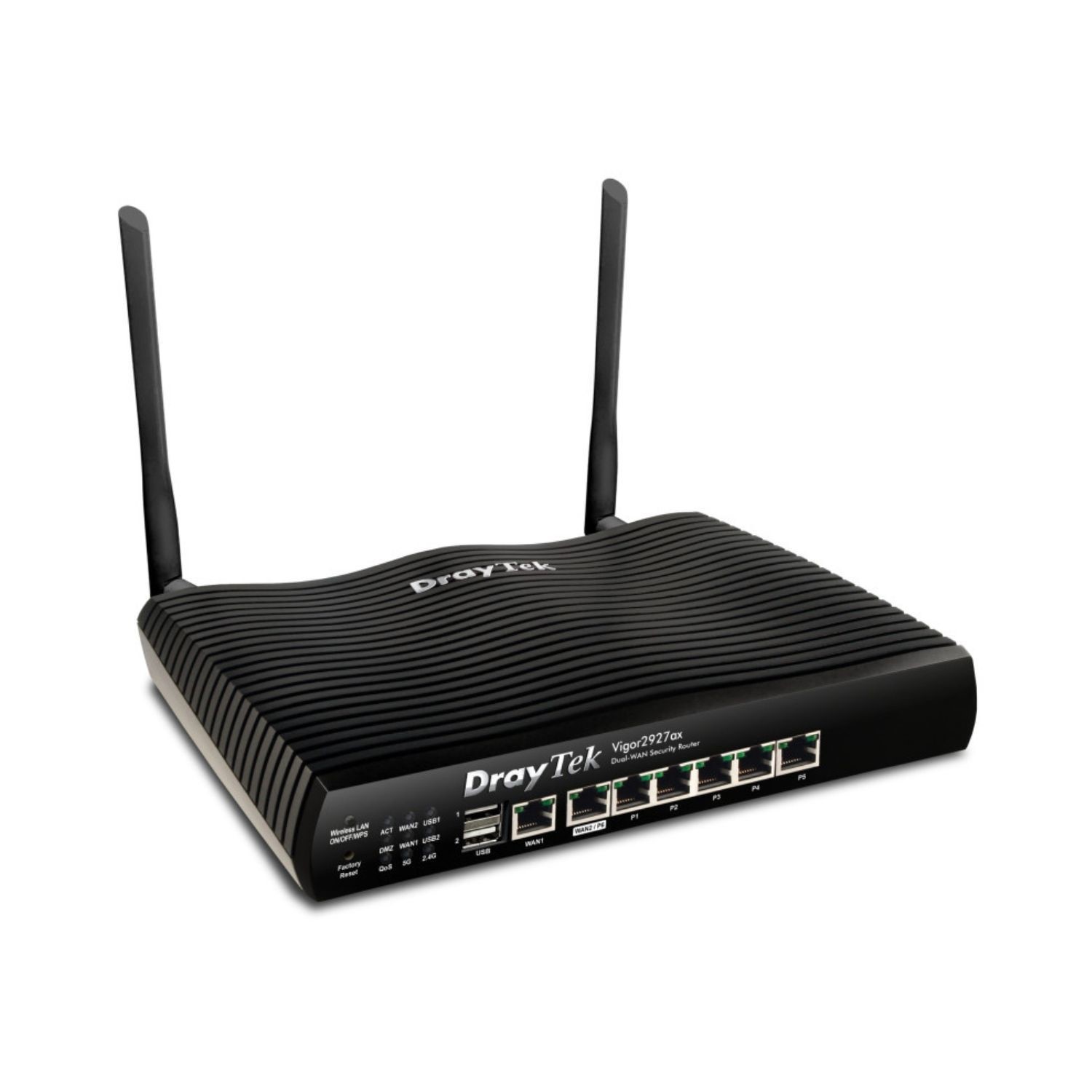 Draytek Vigor 2927Ax 950Mbps Dual Band Wireless 5 Port Router Black, Laptops Direct - V2927AX-K