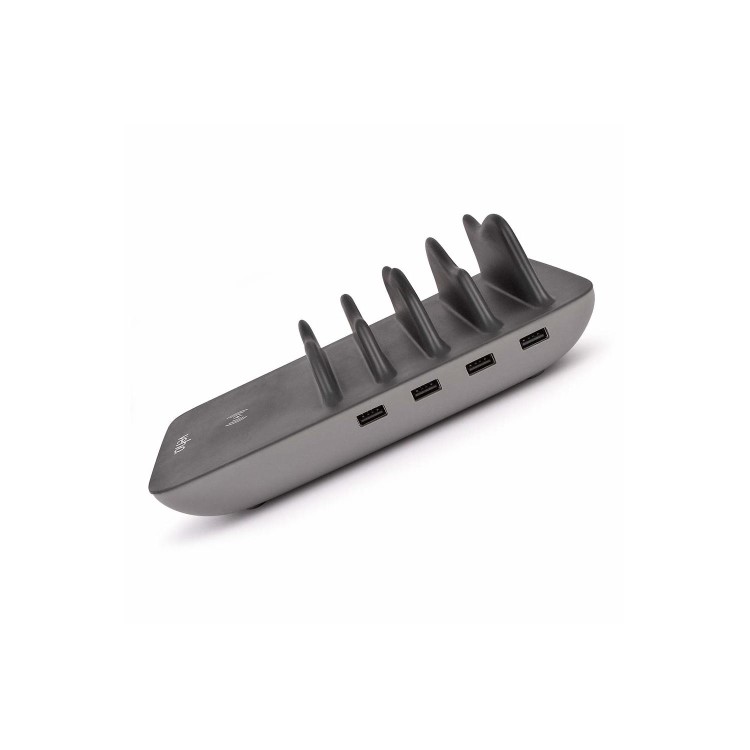 Veho TA-7 Desktop 4 Port USB Charging Hub with Built-In Qi Wireless Charging Mat