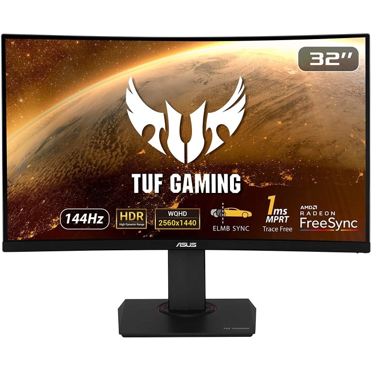 ASUS TUF VG32VQ 31.5" WQHD 144Hz HDR Curved Gaming Monitor