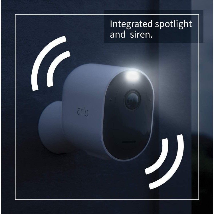 Arlo Pro 4 2K Ultra HD Motion Sensing IP Wireless Camera - 1 Pack