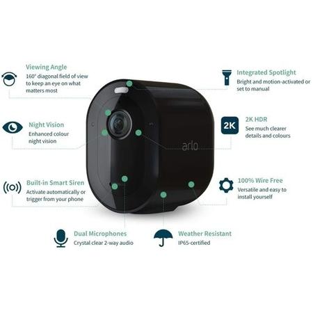 Arlo Pro3 4 Camera 2K Ultra HD NVR CCTV System