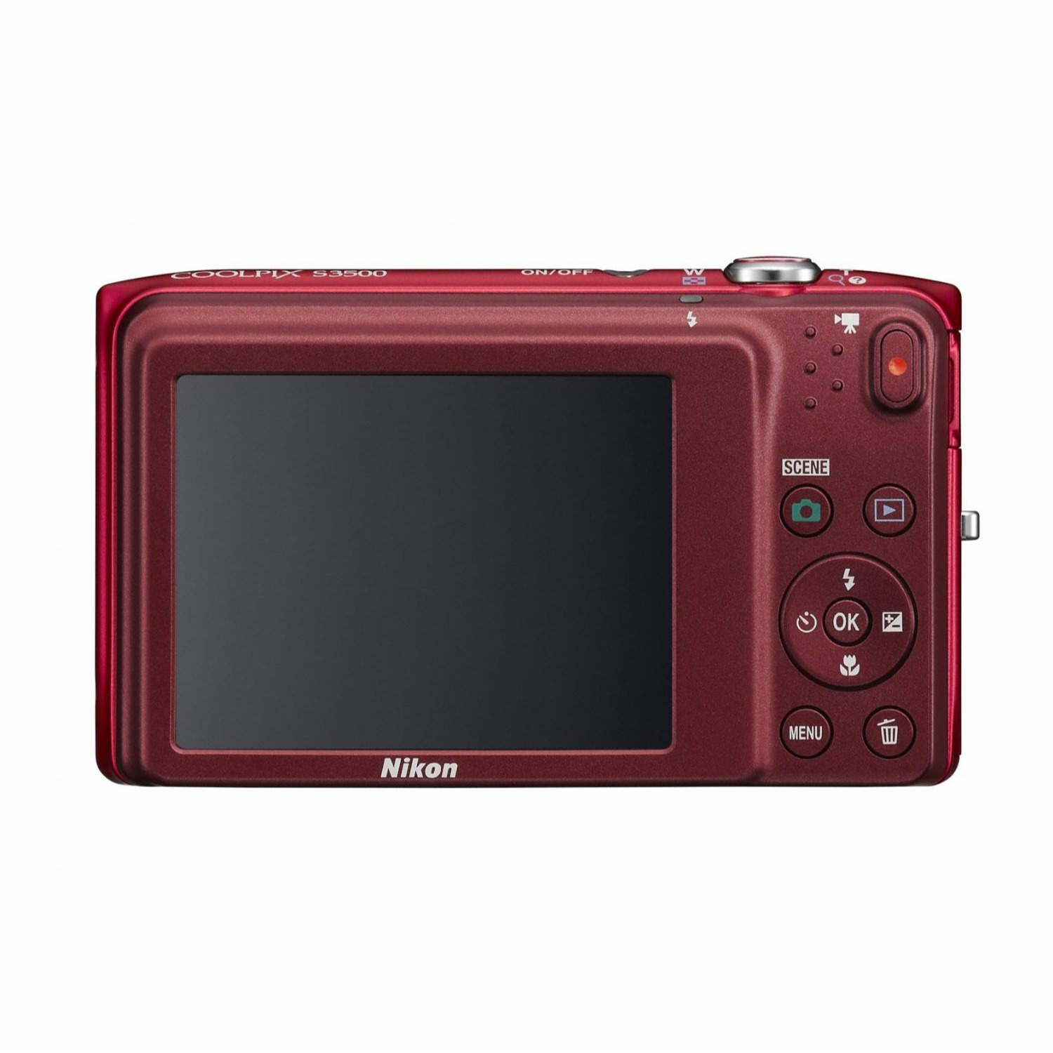 Nikon Coolpix S3500 20.1MP Digital Camera - Red - Laptops Direct