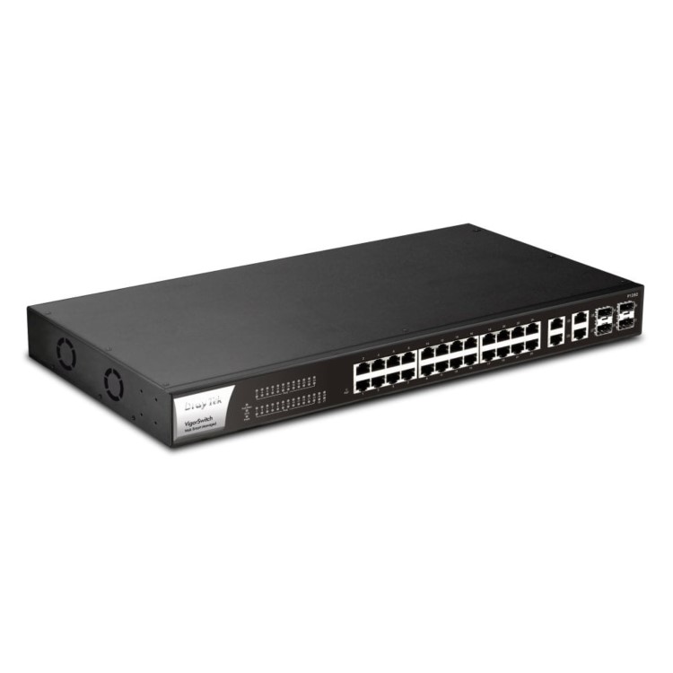 DrayTek VigorSwitch P1282 24-Port PoE Rack-mountable Managed Switch