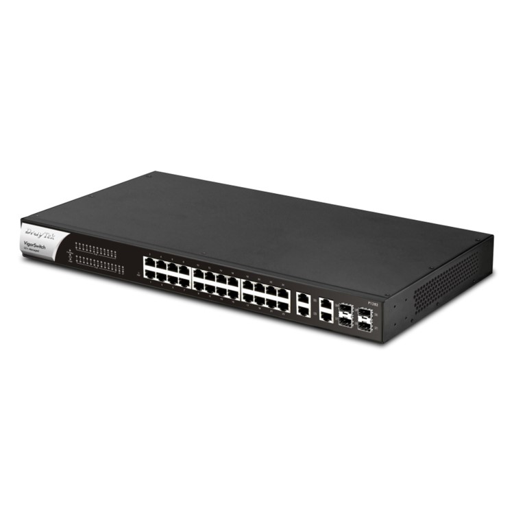 DrayTek VigorSwitch P1282 24-Port PoE Rack-mountable Managed Switch