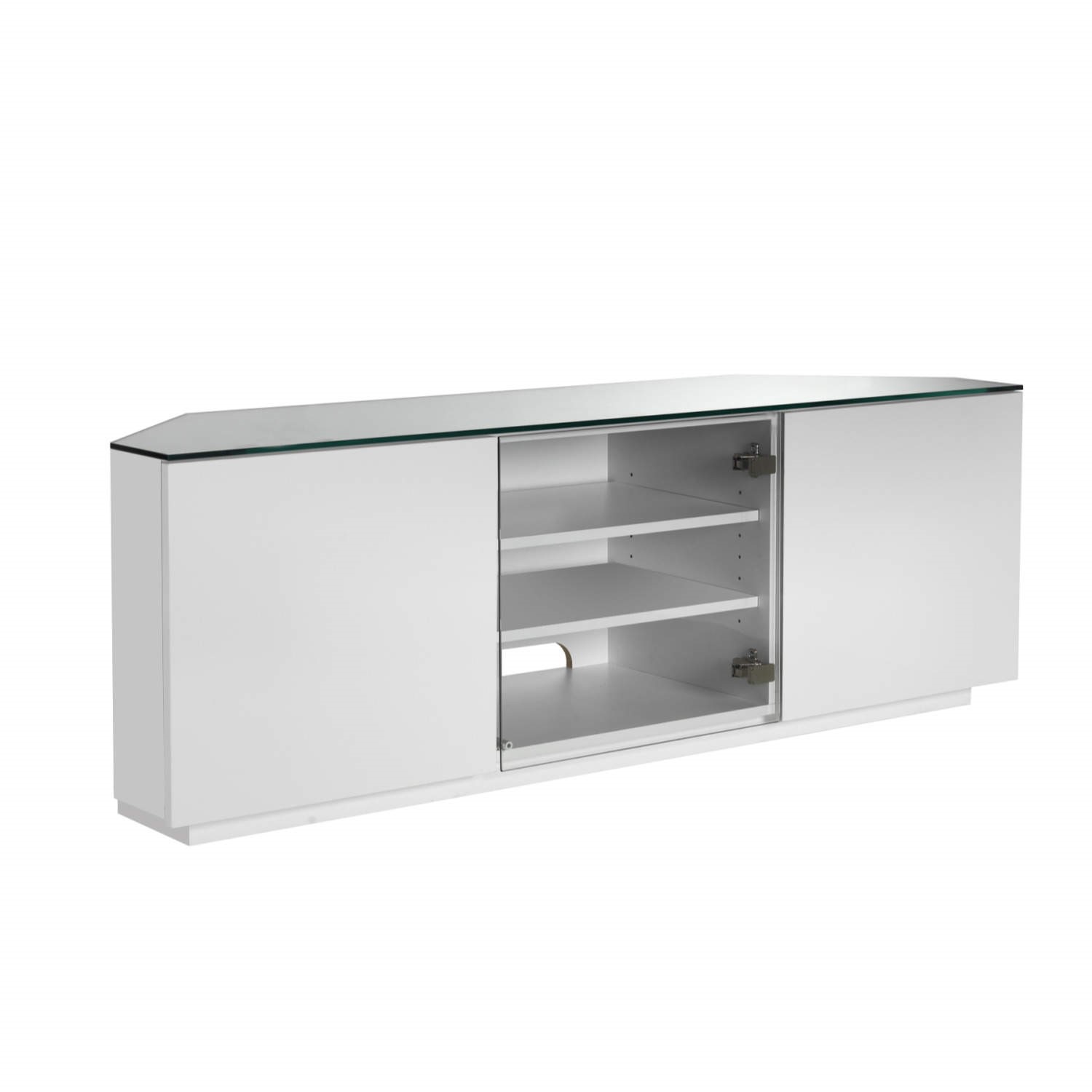 Ukcf Milan Gloss White Corner Tv Cabinet Up To 55 Inch Fully