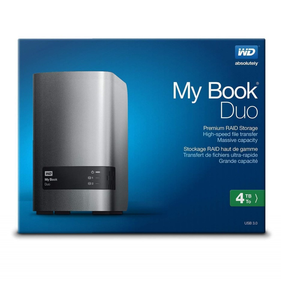 Western Digital MY BOOK DUO 4TB 2X2TB 3.5 INCH DESKTOP USB3.0 EXTERNAL HDD BLACK - Laptops Direct