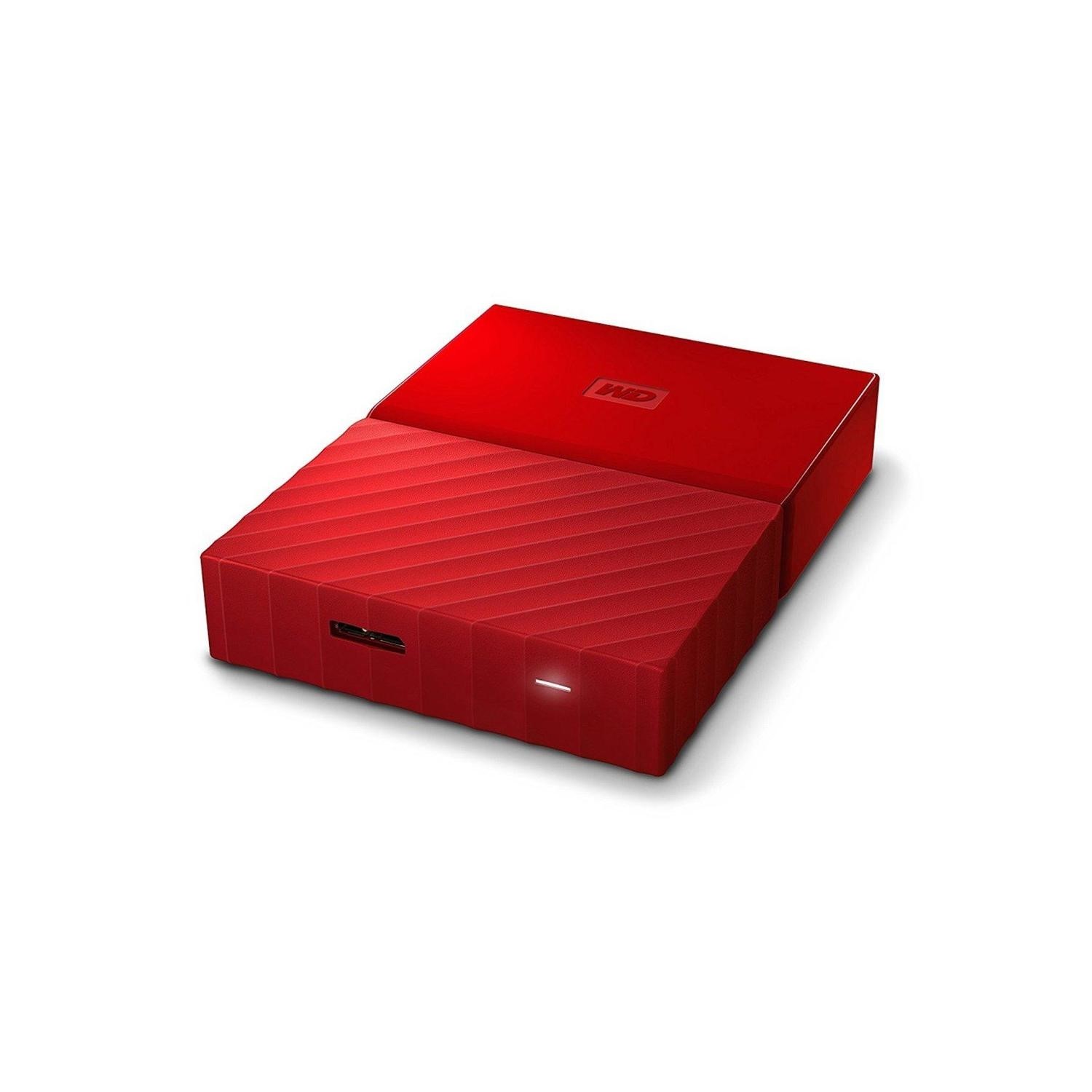 Western Digital My Passport 4TB Portable Hard Drive in Red