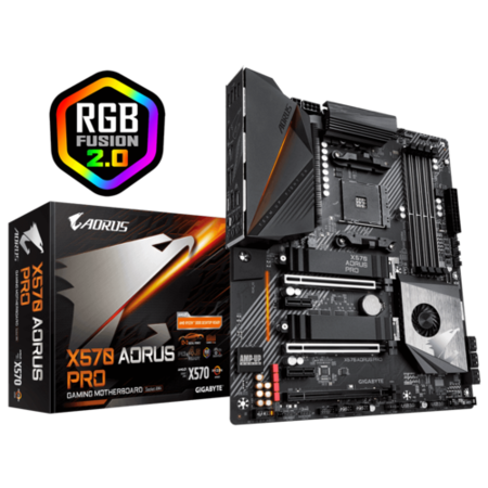 AMD X570 AORUS Motherboard with 12+2 Phases IR Digital VRM Fins-Array Heatsink & Direct Touch Heatpipe Dual PCIe 4.0 M.2 with Thermal Guards Intel&reg; GbE LAN with cFosSpeed USB Type-C RGB Fusion 2.0
