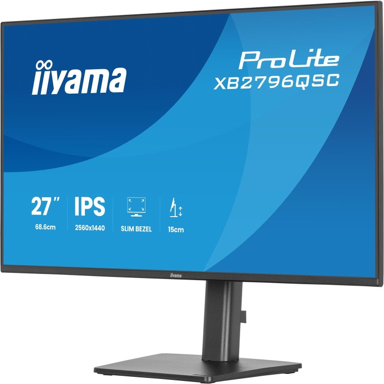 iiyama ProLite XB2796QSC 27" IPS QHD 144Hz USB-C Height-Adjustable Monitor
