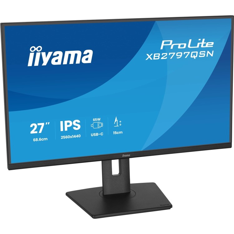 iiyama ProLite XB2797QSN 27" IPS QHD USB-C Height-Adjustable Monitor