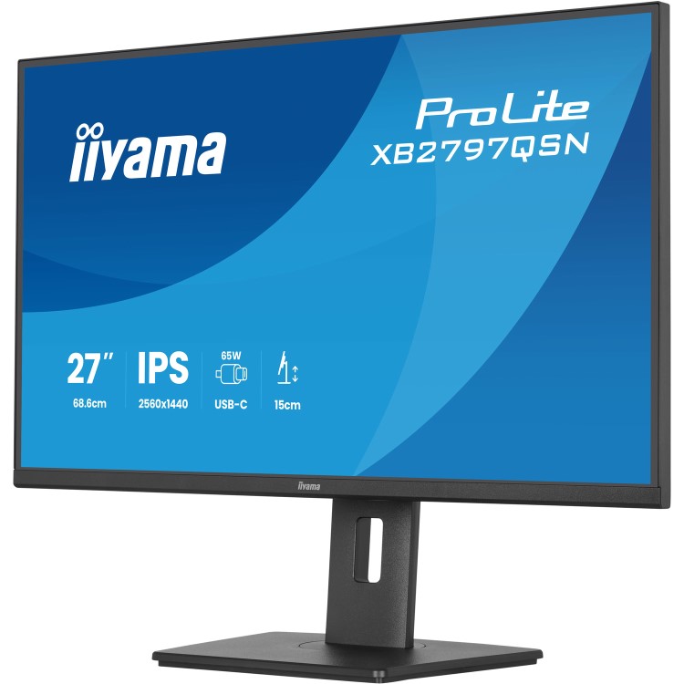 iiyama ProLite XB2797QSN 27" IPS QHD USB-C Height-Adjustable Monitor