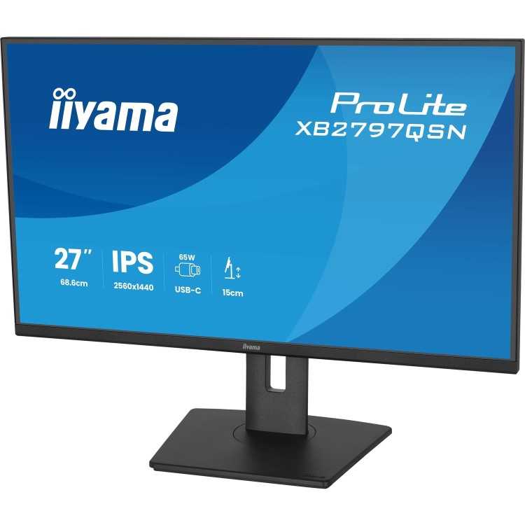 iiyama ProLite XB2797QSN 27" IPS QHD USB-C Height-Adjustable Monitor