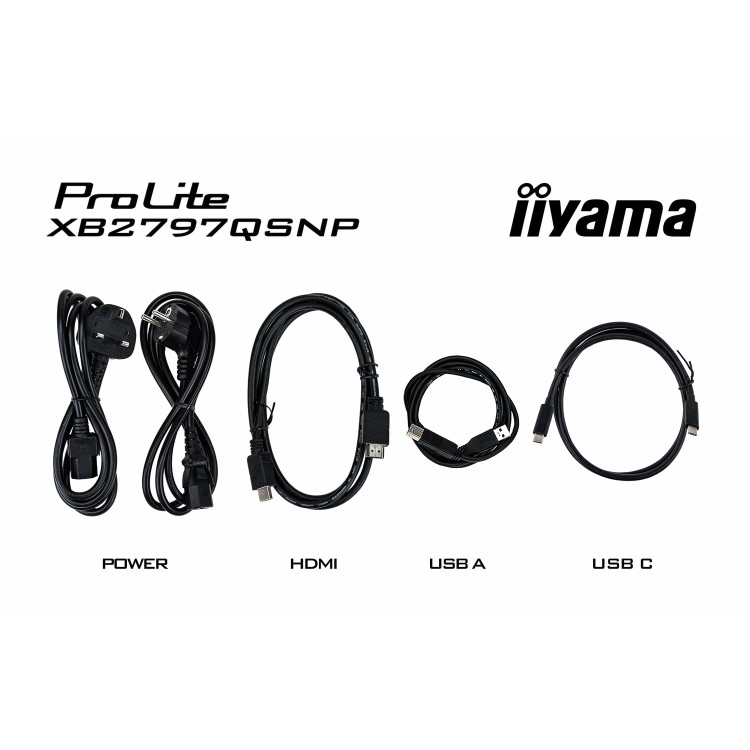 iiyama ProLite XB2797QSNP 27" IPS QHD USB-C KVM Height-Adjustable Monitor