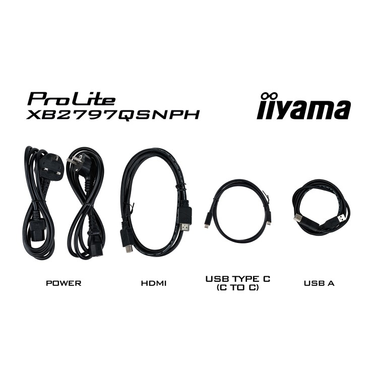 iiyama ProLite XB2797QSNPH 27" IPS QHD USB-C KVM Height-Adjustable Monitor