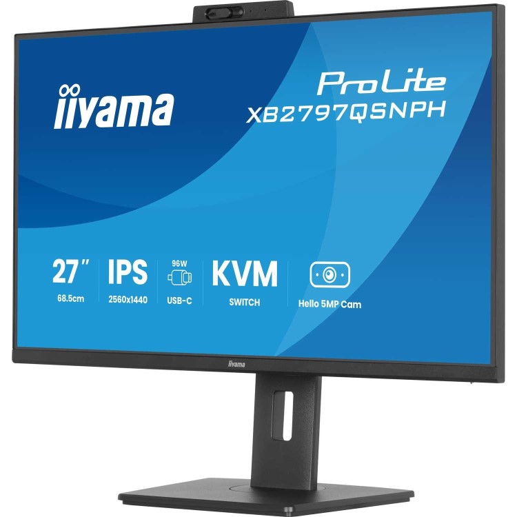 iiyama ProLite XB2797QSNPH 27" IPS QHD USB-C KVM Height-Adjustable Monitor