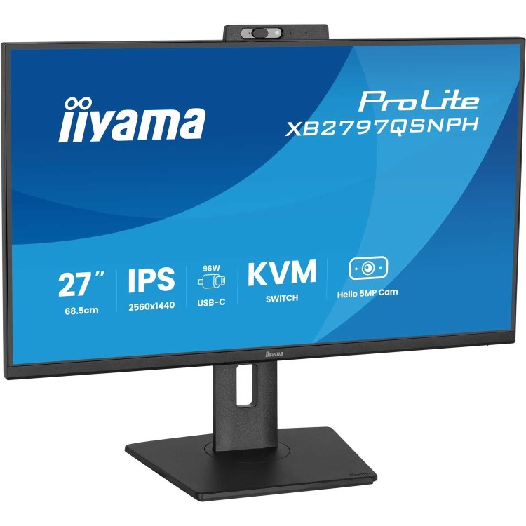 iiyama ProLite XB2797QSNPH 27" IPS QHD USB-C KVM Height-Adjustable Monitor