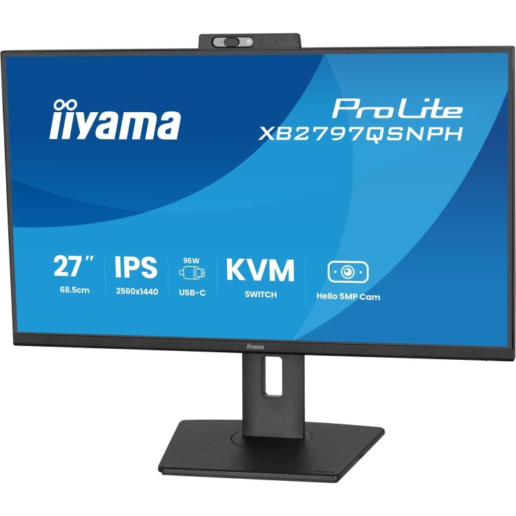 iiyama ProLite XB2797QSNPH 27" IPS QHD USB-C KVM Height-Adjustable Monitor