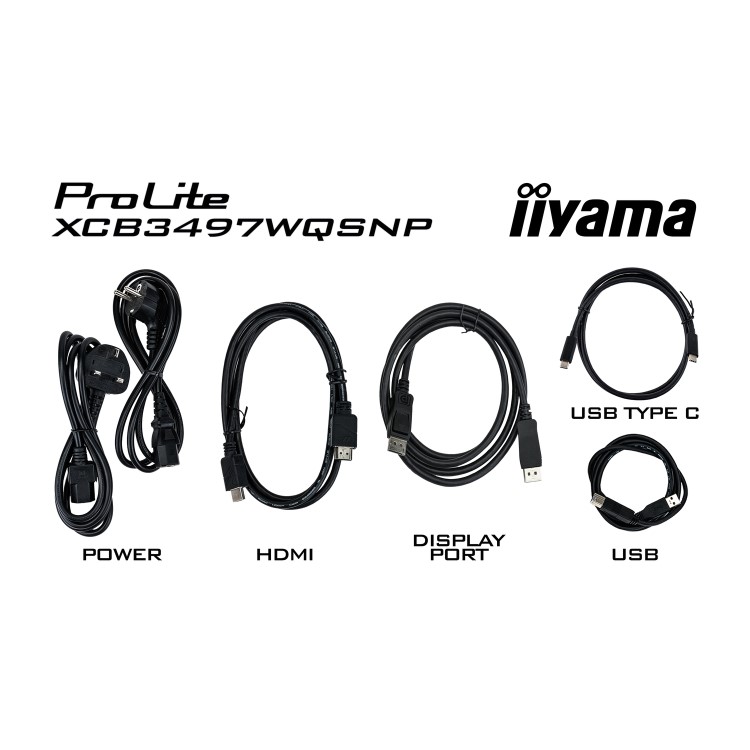 iiyama ProLite XCB3497WQSNP 34" VA UltraWide QHD USB-C KVM Height-Adjustable Curved Monitor