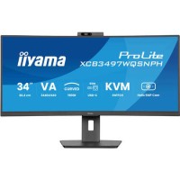 iiyama ProLite XCB3497WQSNPH-B1 34" VA UltraWide Quad HD USB-C KVM Height-Adjustable Curved Monitor