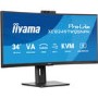 iiyama ProLite XCB3497WQSNPH-B1 34" VA UltraWide Quad HD USB-C KVM Height-Adjustable Curved Monitor