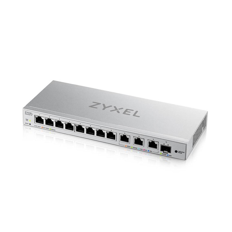 Zyxel XGS1250-12 v2, 12-Port Gigabit webmanaged Desktop Switch with 8 port 1G + 3-Port MultiGig 1/2.5/5/10G + 1-Port SFP+