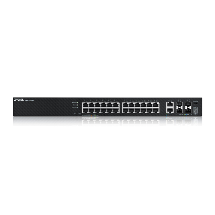 Zyxel XGS2220-30 NebulaFlex Pro 24-Port Layer 3 Managed Rackmount Gigabit Switch