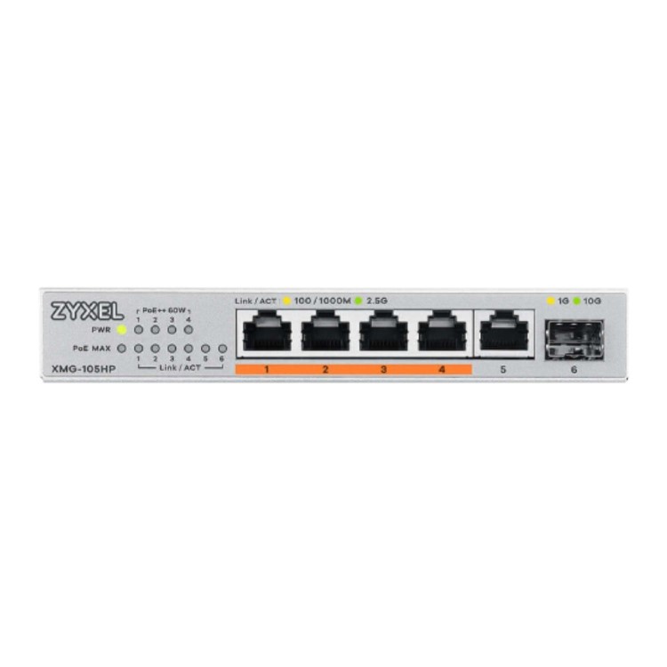 Zyxel 4 ports 70W total PoE++ Desktop MultiGig Unmanaged Switch