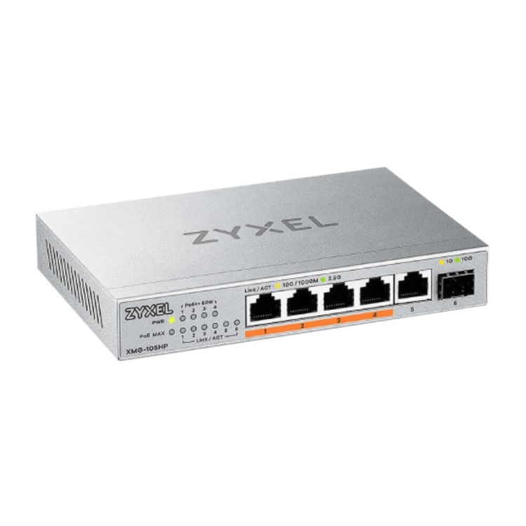 Zyxel 4 ports 70W total PoE++ Desktop MultiGig Unmanaged Switch