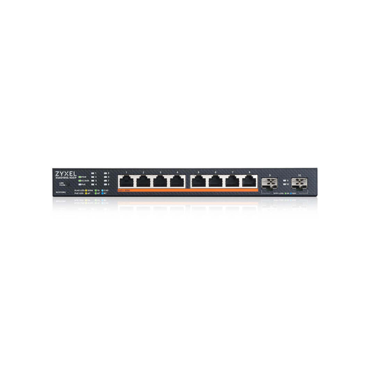 Zyxel XMG1915 8-port x 100/1000/2.5G PoE++ + 2 x Gigabit SFP / 10 Gigabit SFP+ Rack-mountable Network Switch